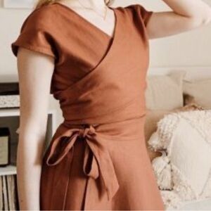 Free Label Frannie Linen Wrap Top